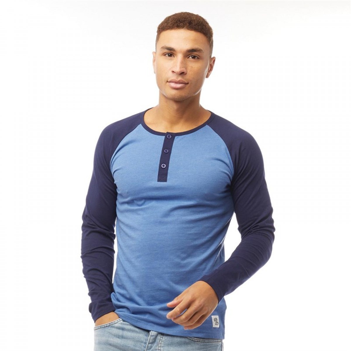 

Лонгслив Fluid Raglan Sleeve Henley Top Blue/Navy Mid Blue, XS (42)