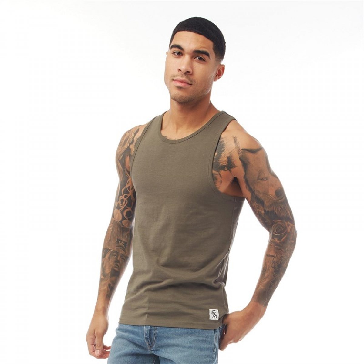 

Майка Fluid Plain Muscle Back Vest Burnt Olive Dark Olive Green, XS (42)