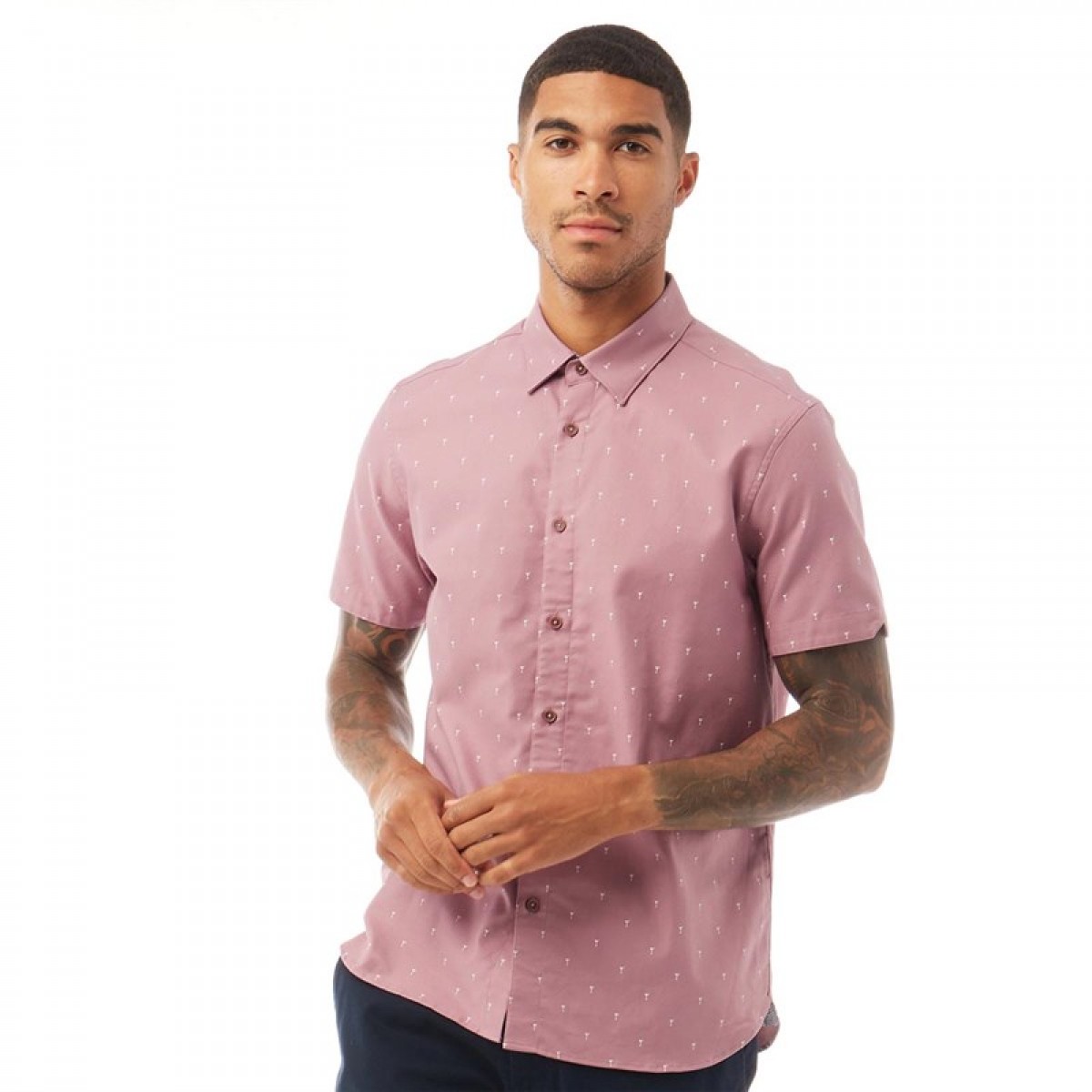 

Рубашка Ted Baker Ktale Short Sleeve Coktail Printed Shirt Pink Deep Pink, XXS (40)