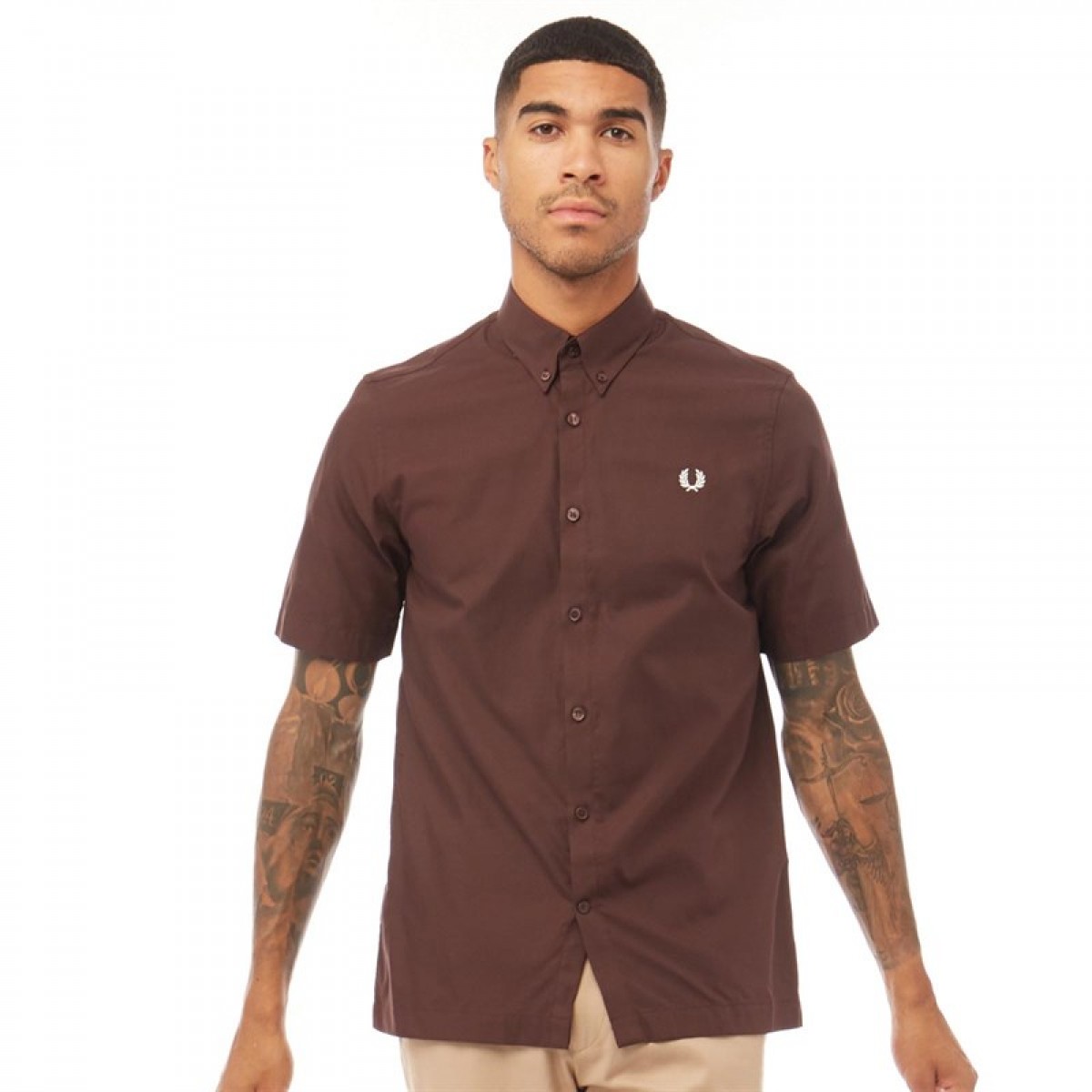 

Рубашка Fred Perry Twill Short Sleeve Shirt Cherry Chocolate, S (44)