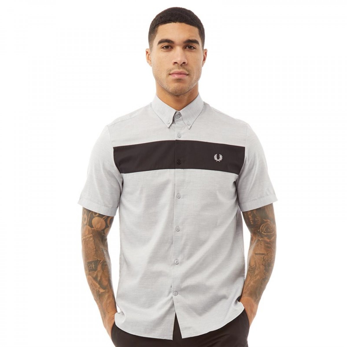 

Рубашка Fred Perry Panel Insert Short Sleeve Shirt Light Grey Marl Light Grey Marl, S (44)