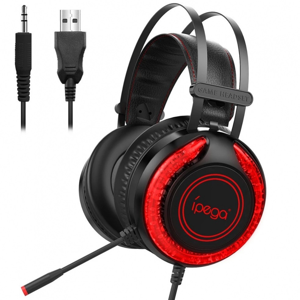 

Наушники игровые iPega LED PG-R015 Черно-красные (gr_017187)