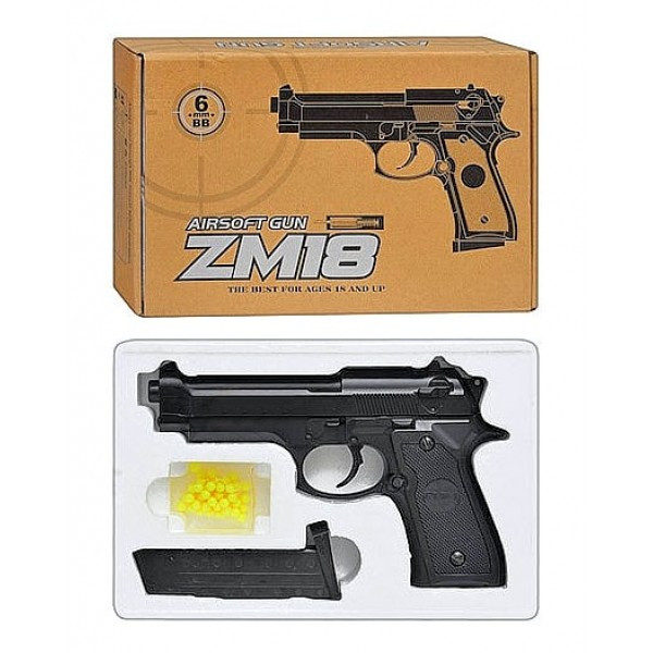

Игрушечный пистолет с пульками CYMA ZM18 металлический NEW