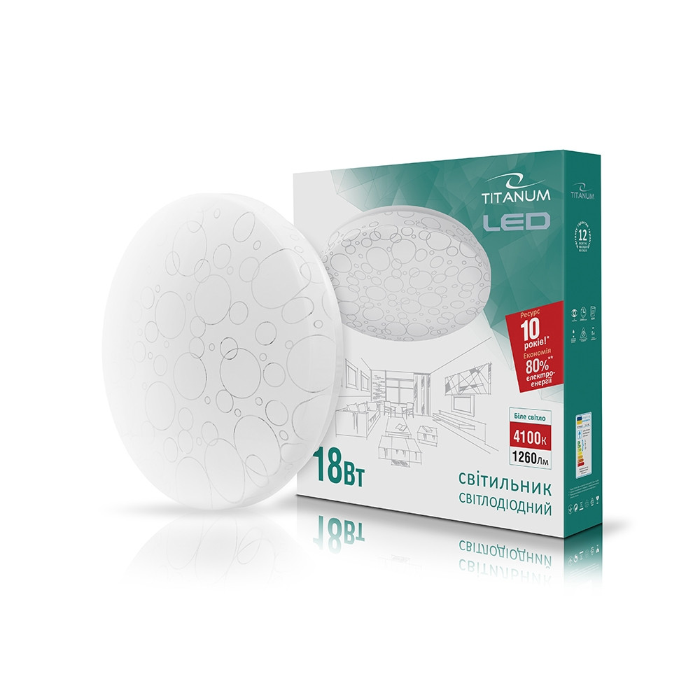 

Світильник LED настінно-стельовий TITANUM кільця 18W 4100K 220V TLCL-18C