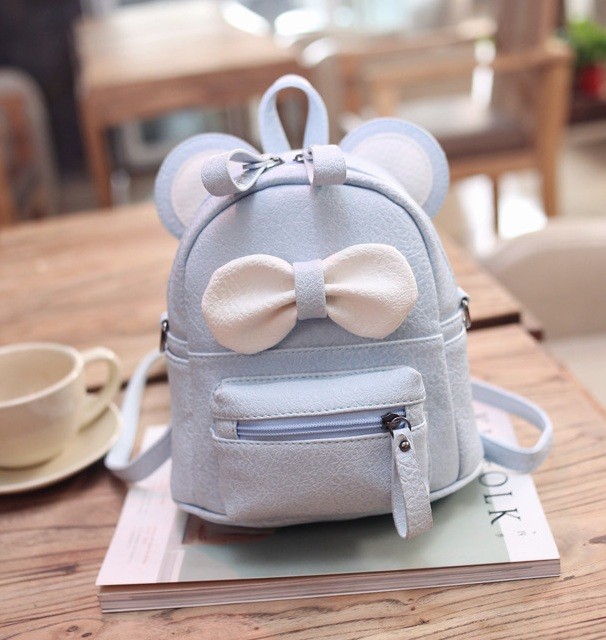 

Детский маленький рюкзак сумка Микки Маус Mickey рюкзачок сумочка детская с ушками голубой (0571Г)