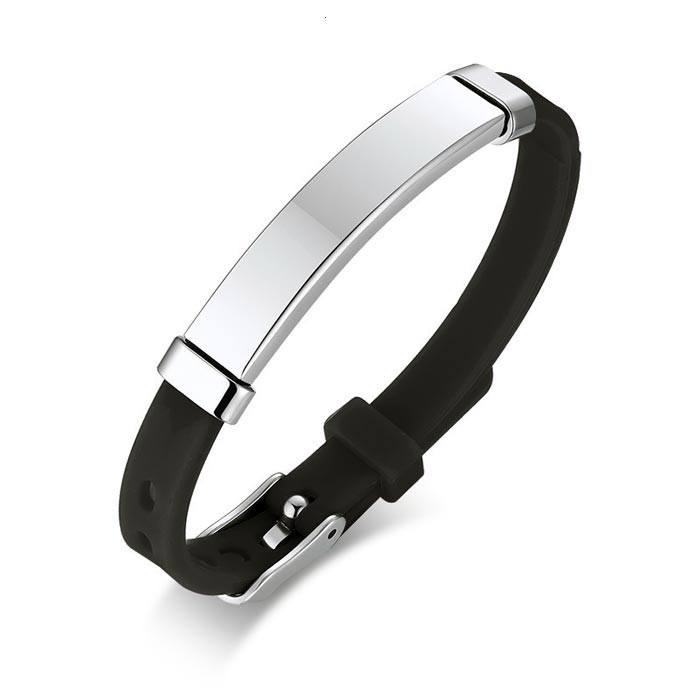 

Браслет детский Steel Evolution "Непотеряйка" из медицинской стали под индивидуальную гравировку черный 4307