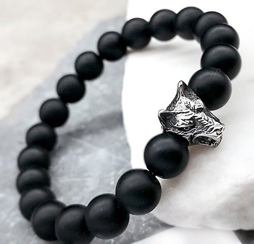 

Браслет бусы Steel Evolution "Гагат" из натурального камня черный 3544