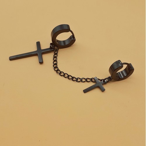 

Серьги унисекс Steel Evolution из медицинской стали с крестами черные 1871 B