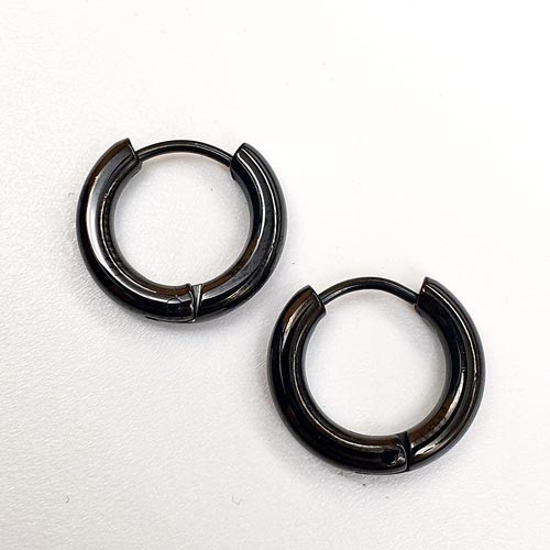 

Серьги-кольца унисекс Steel Evolution из медицинской стали черные 01310 B