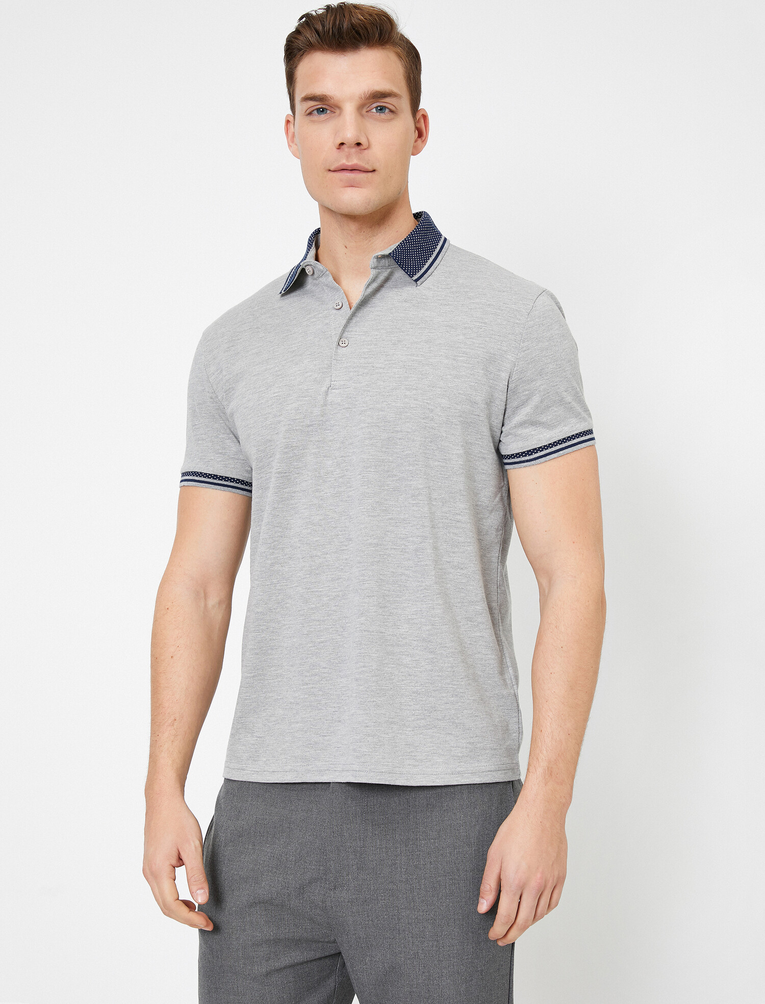 

Поло Koton 0YAM11515LK-023 S Grey