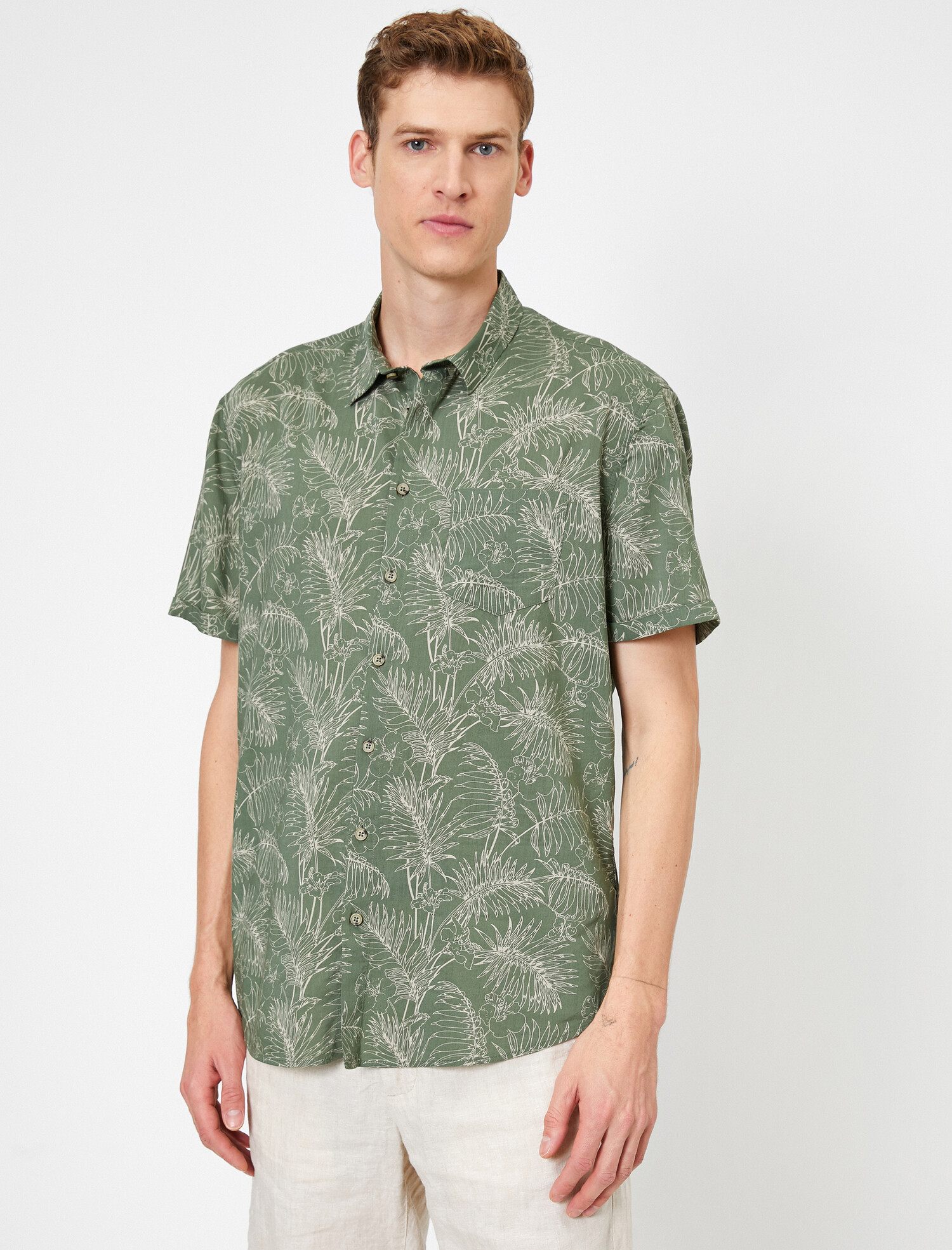 

Рубашка Koton 0YAM61778BW-G96 L Green Design