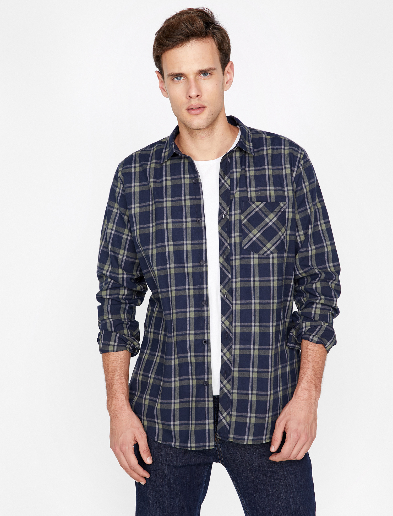 

Рубашка Koton 9KAM64315OW-R38 S Green Check