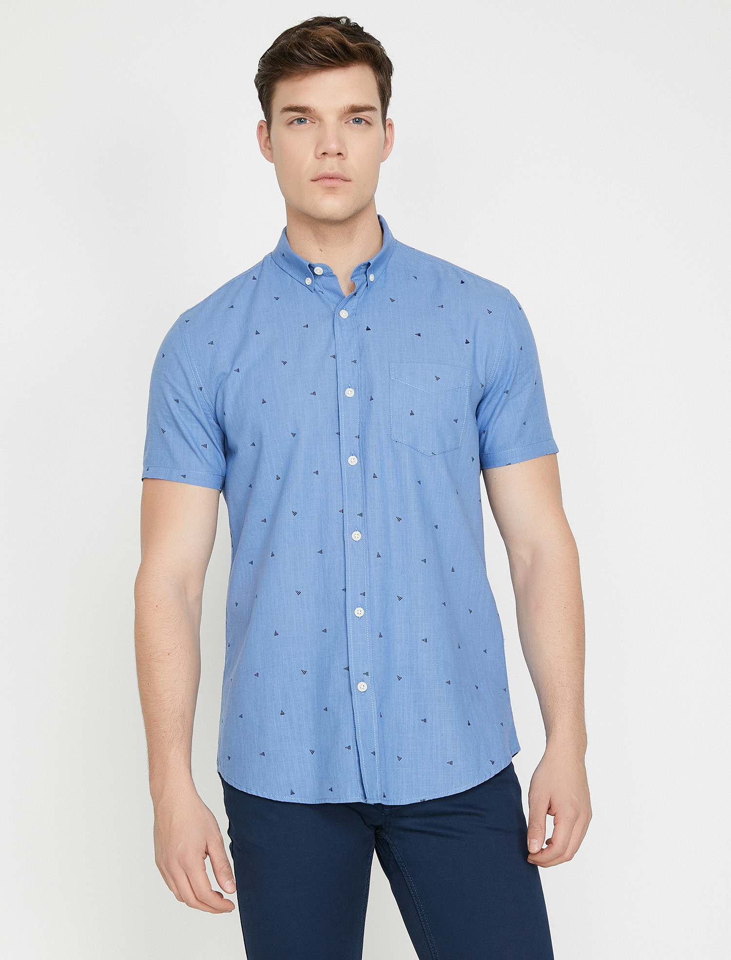 

Рубашка Koton 9YAM64505OW-98B L Blue Design