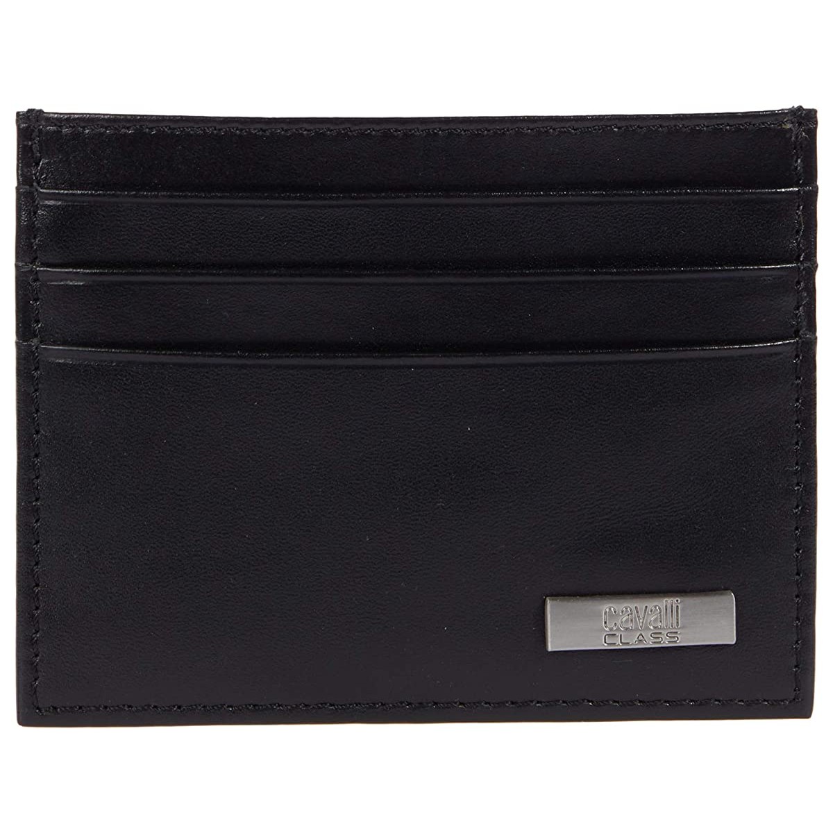 

Кошелек Roberto Cavalli Card Case with Metal Logo Plaque Black, Универсальный
