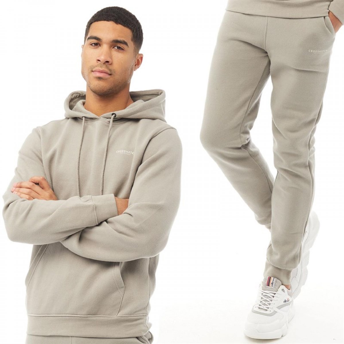 

Спортивный костюм Crosshatch Chelmere Hoodie And Joggers Set Dark Stone Dark Stone, XL (50)