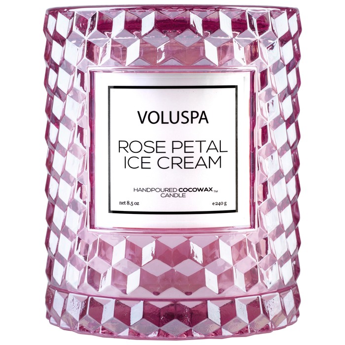 

Ароматическая свеча VOLUSPA Roses&Macarons Rose Petal Ice Cream 240g