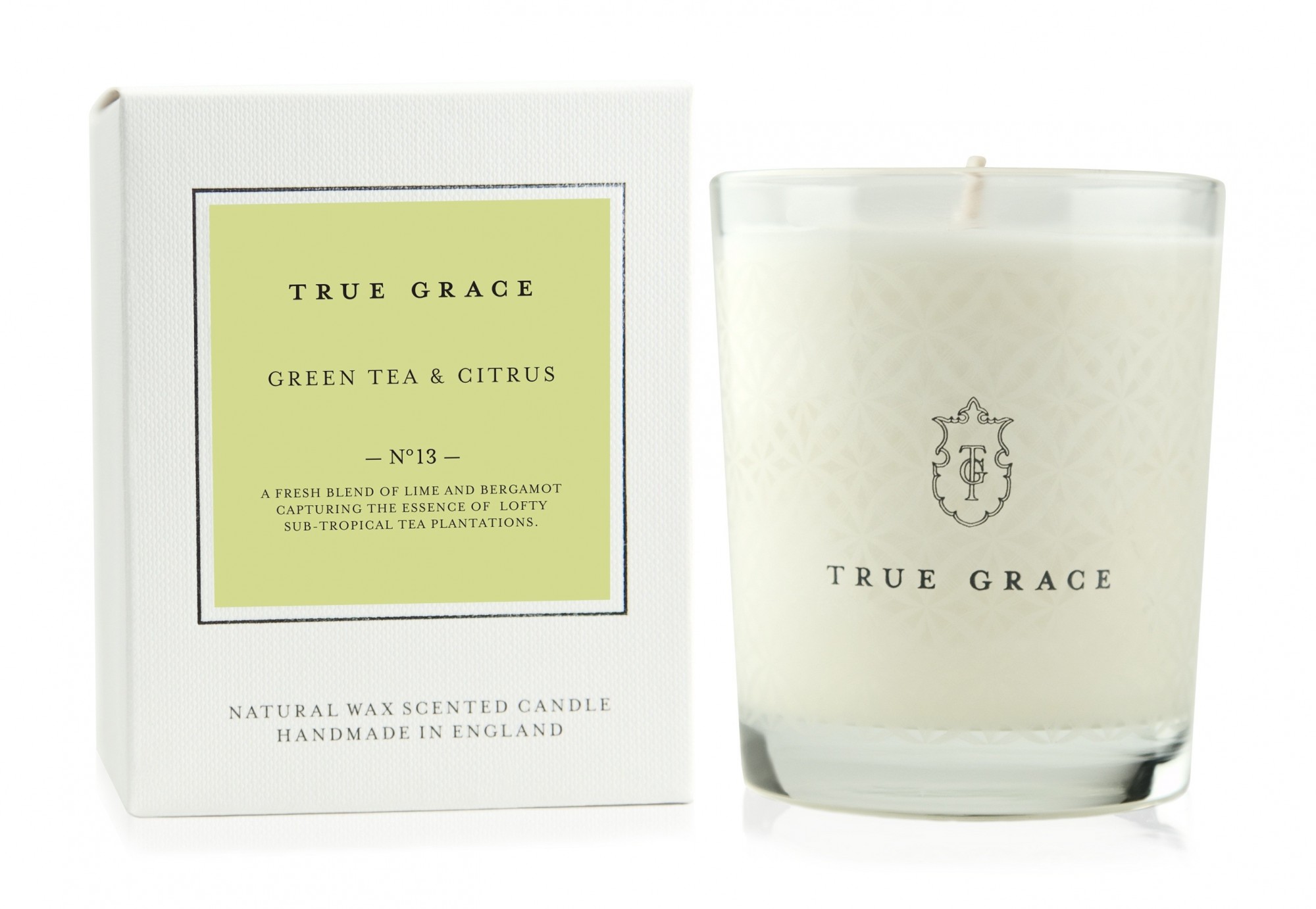 

Классическая ароматическая свеча TRUE GRACE Green Tea & Citrus No13 190g
