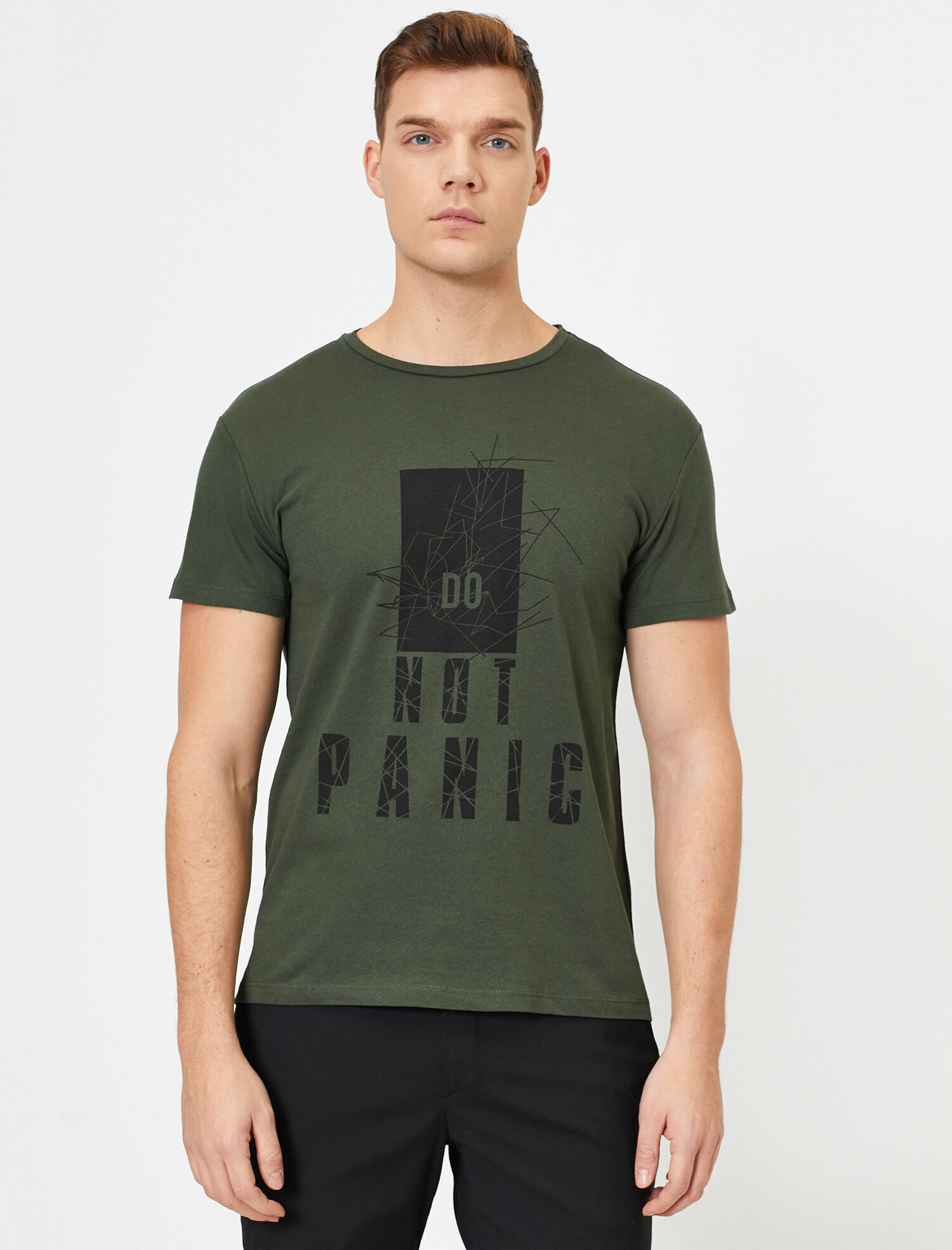 

Футболка Koton 0YAM11657DK-801 S Khaki