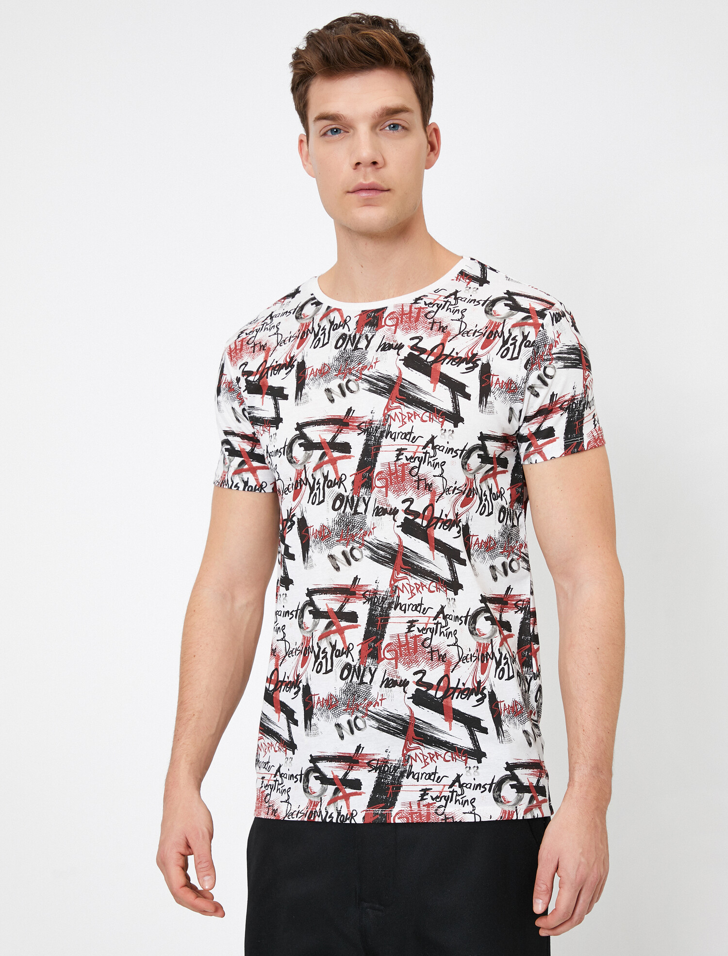 

Футболка Koton 0YAM14294OK-05U L White Design