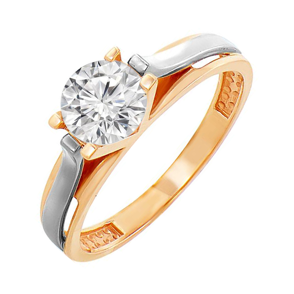 

Золотое кольцо с кристаллом Swarovski Мишель 000036808 16.5 размера