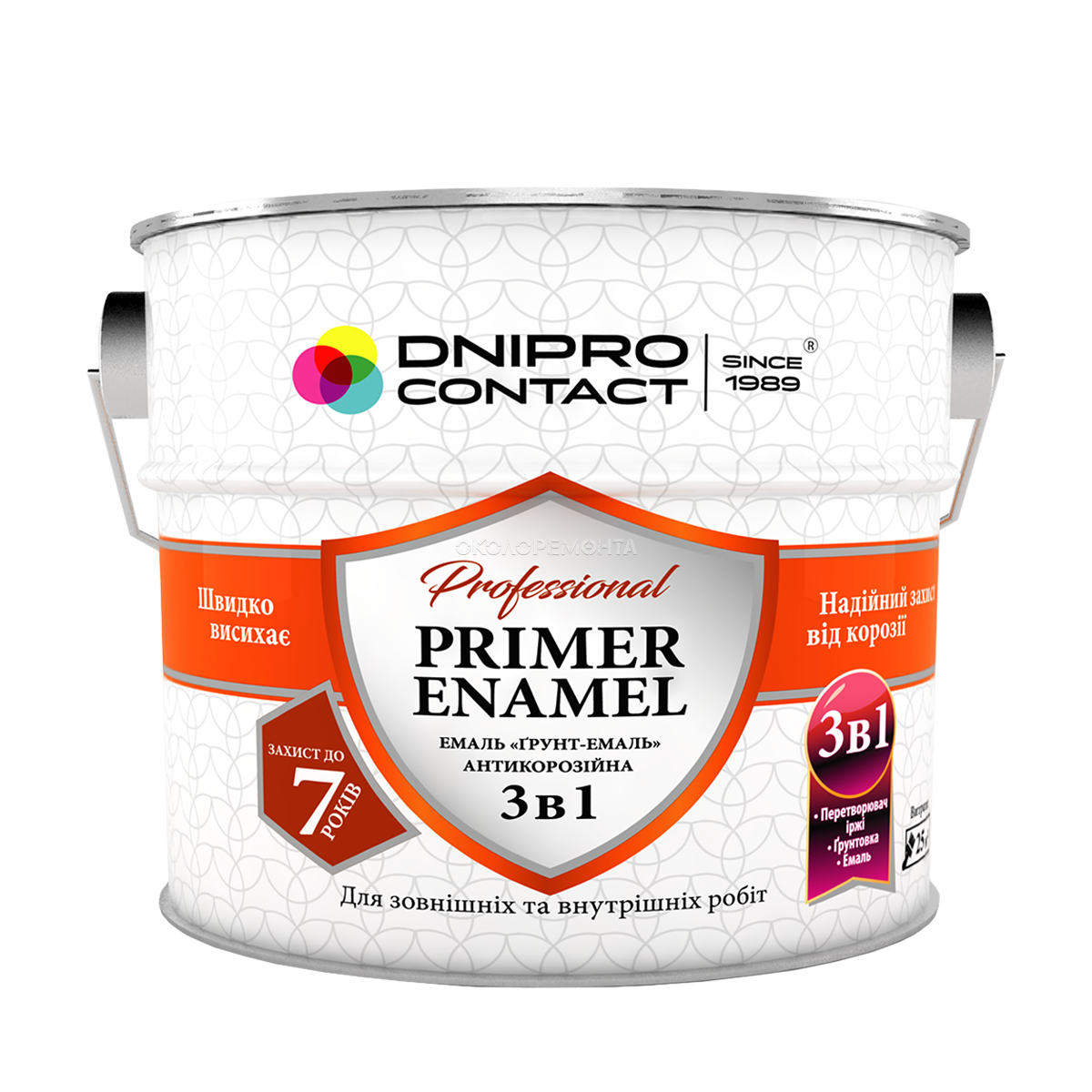

Грунт-эмаль Dnipro Contact 3в1 красный 2,8 кг