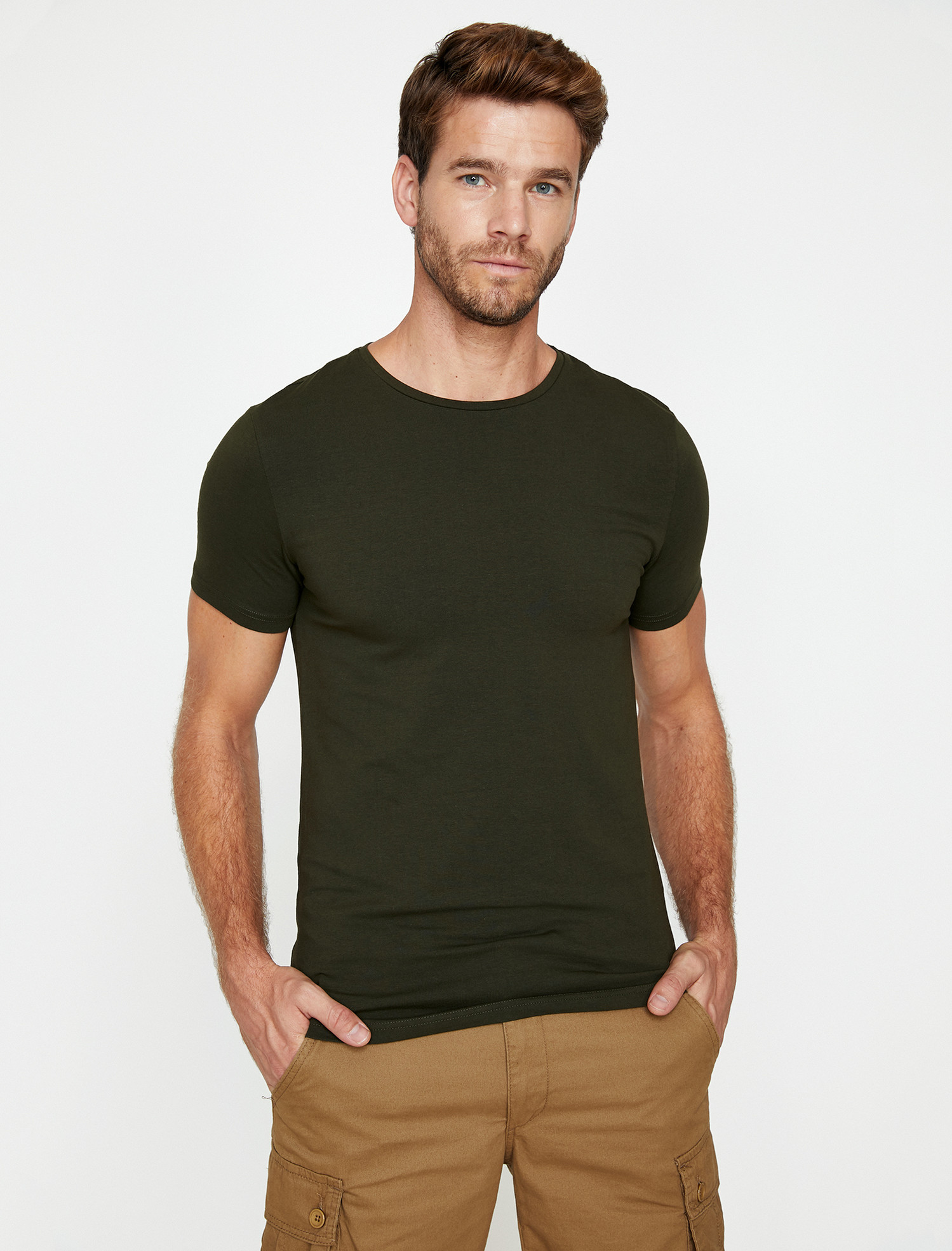 

Футболка Koton 9KAM12141LK-886 L Khaki