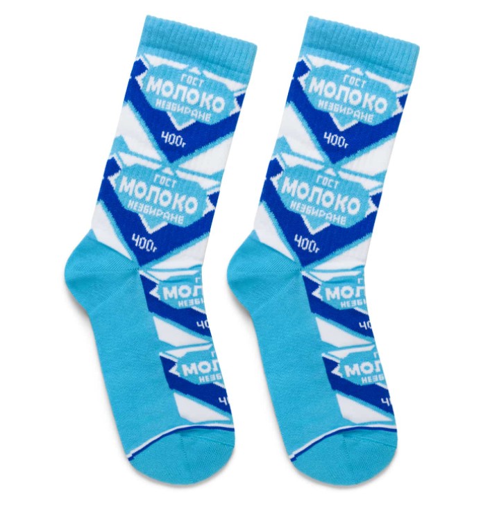 

Мужские - молодёжные носки NiceSocks, средней длины с модным принтом Молоко,41-45 р-р