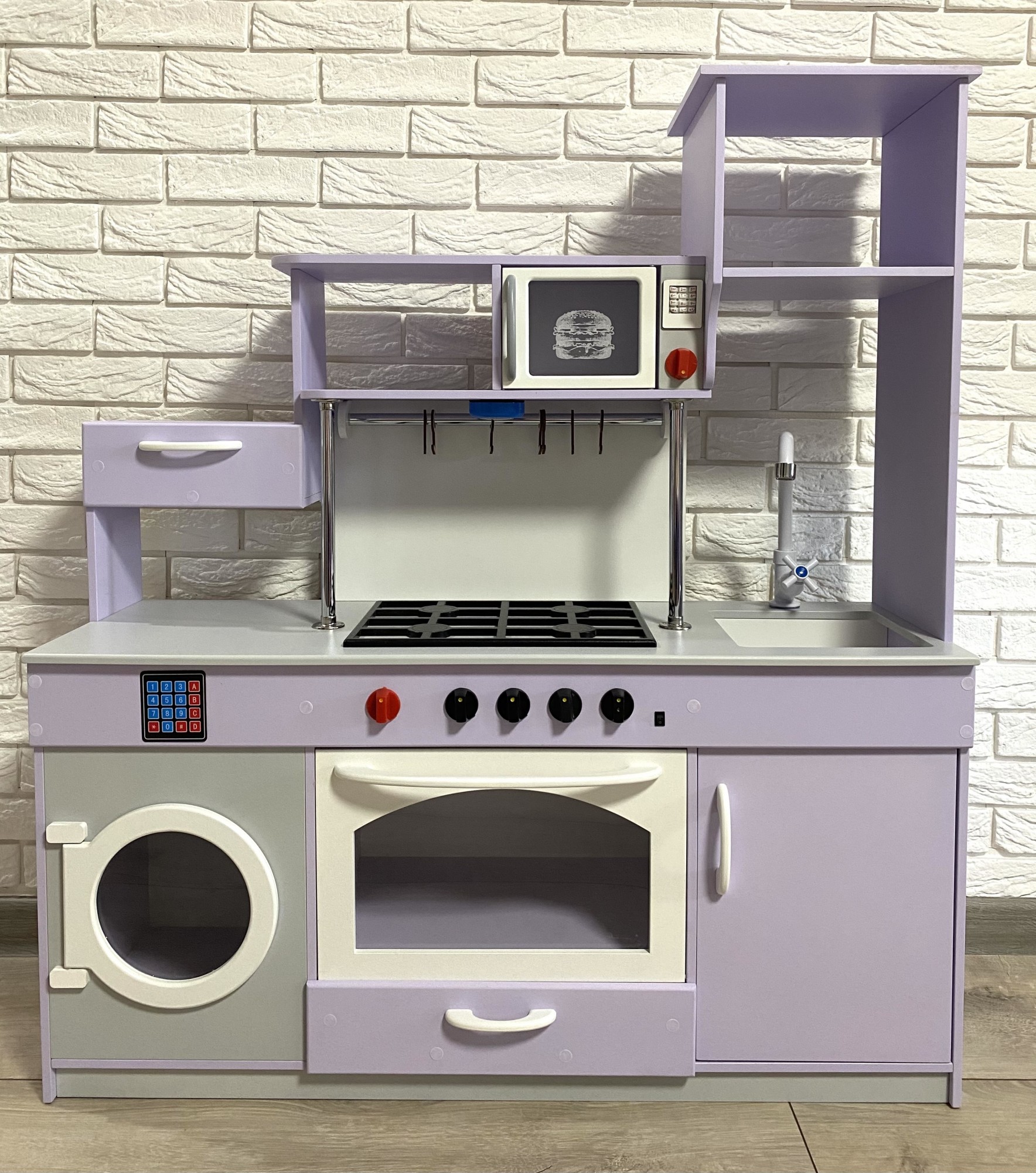 

Дитяча іграшкова кухня Woodenstar 1000х320х1130, Колір Фіолетовий