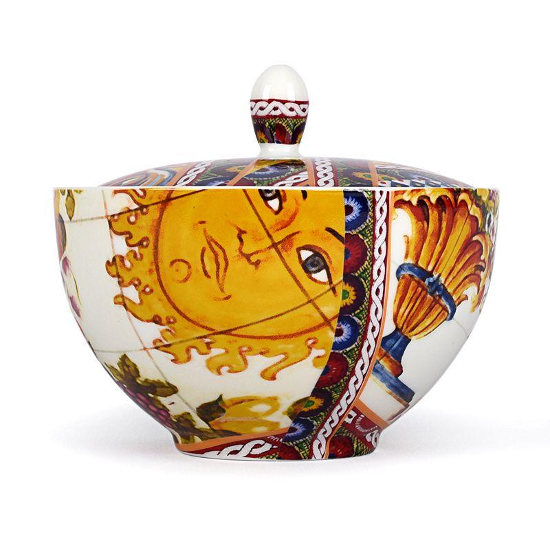 

Сахарница из фарфора с разноцветным узором Santa Rosalia