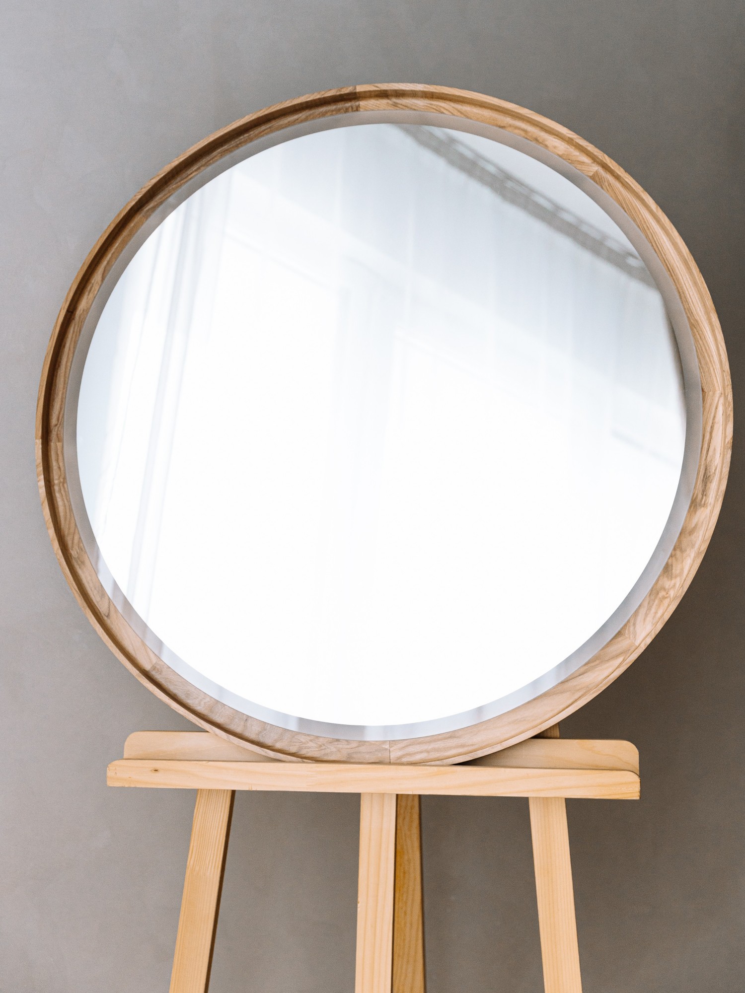 

Зеркало Luxury Wood деревянное круглое с подсветкой 70см Led edition дуб