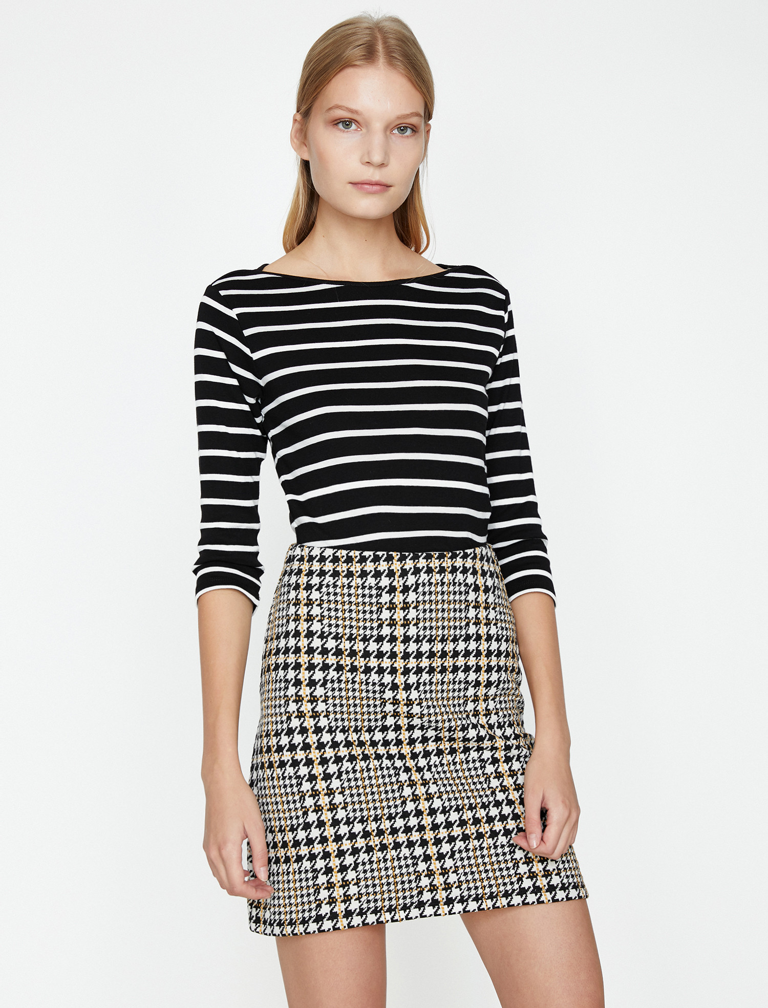 

Футболка Koton 9KAK13034GK-91L M Black Stripe
