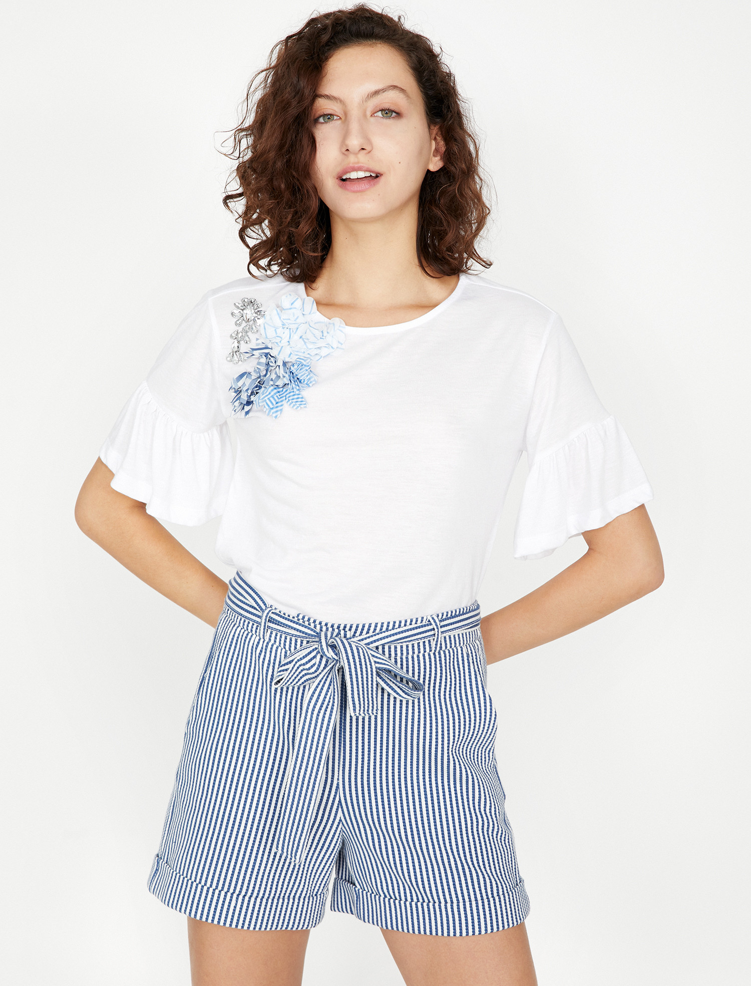 

Футболка Koton 9KAK13816EK-001  Off White, Футболка Koton 9KAK13816EK-001 M Off White