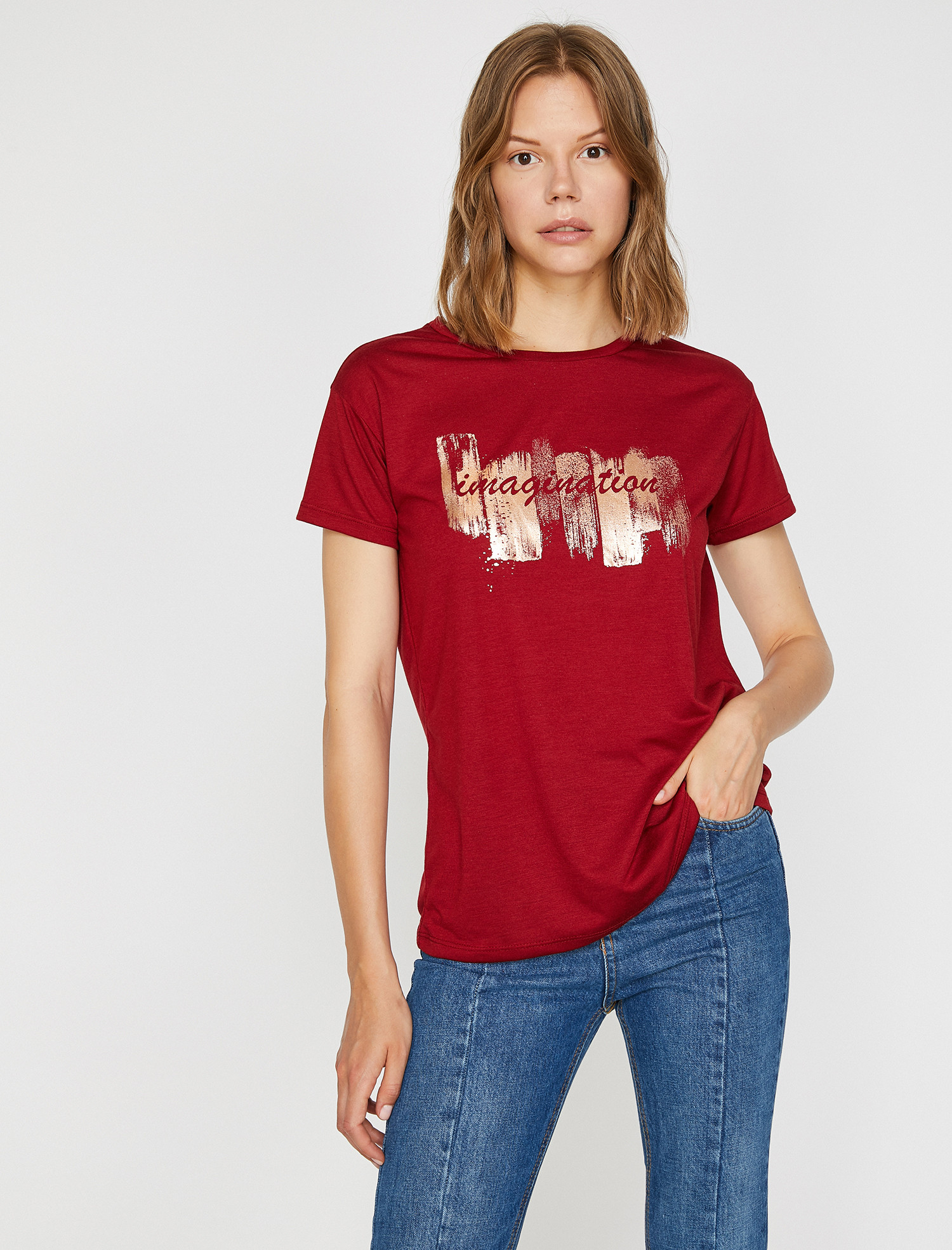 

Футболка Koton 0KAK13856GK-456 M Wine