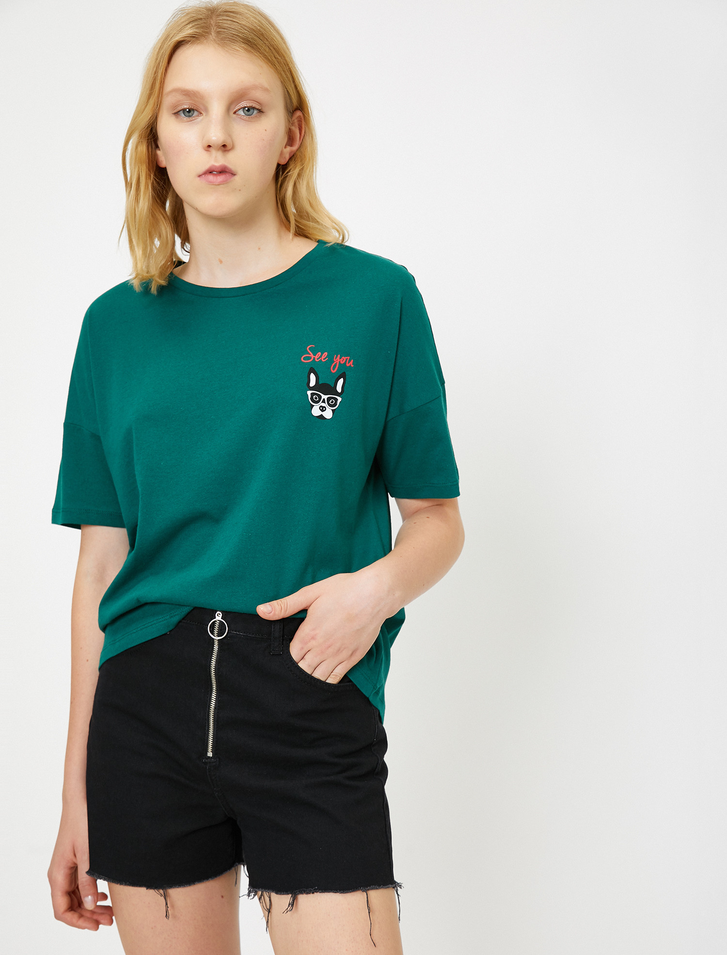 

Футболка Koton 0KAL18612IK-760 XL Green