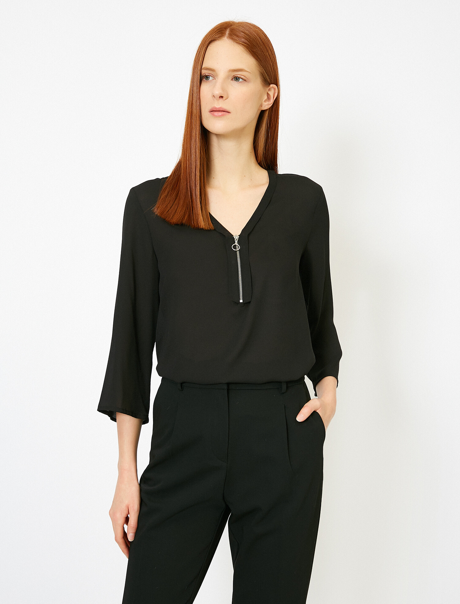 

Блузка Koton 0KAK60476FW-999  Black, Блузка Koton 0KAK60476FW-999 34 Black