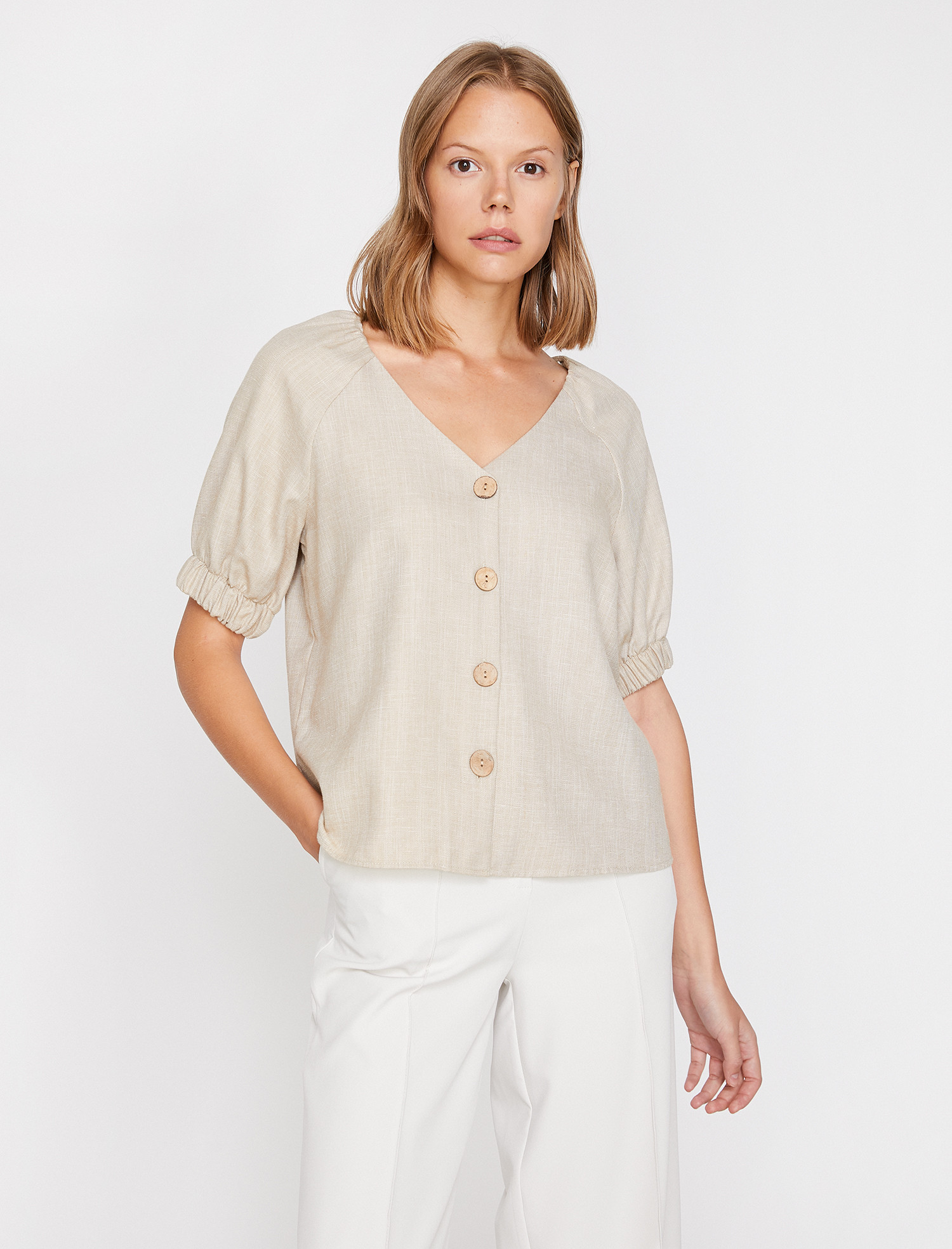 

Блузка Koton 0KAK68735PW-063 38 Beige
