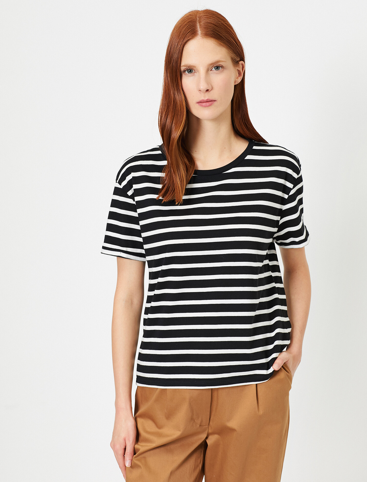 

Футболка Koton 0KAK13779YK-10N  White Stripe, Футболка Koton 0KAK13779YK-10N S White Stripe