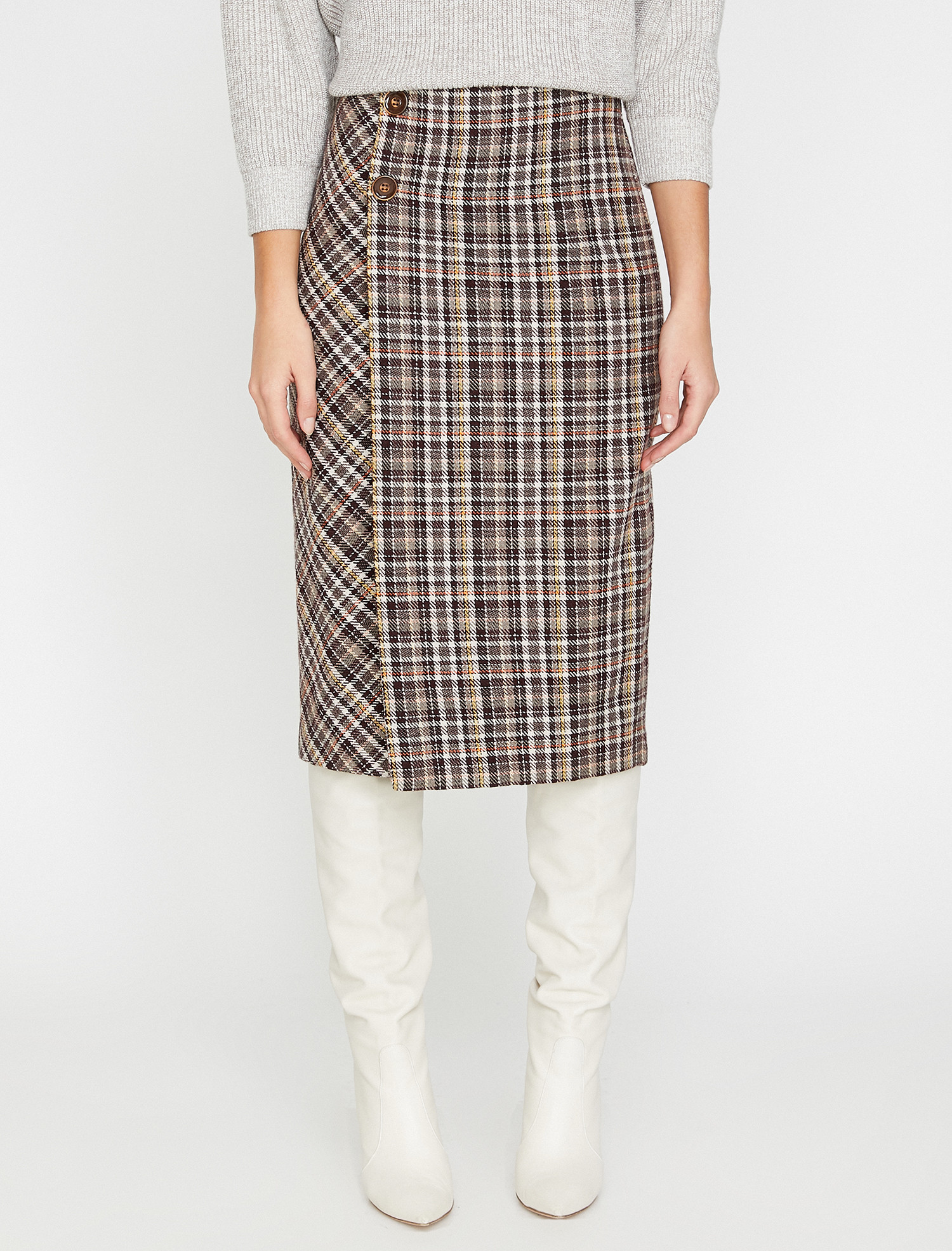 

Юбка Koton 0KAK72698UW-08R 36 Brown Check