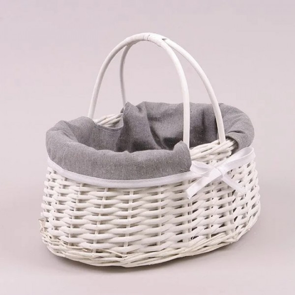 

Корзина Flora 38031 с тканью белая