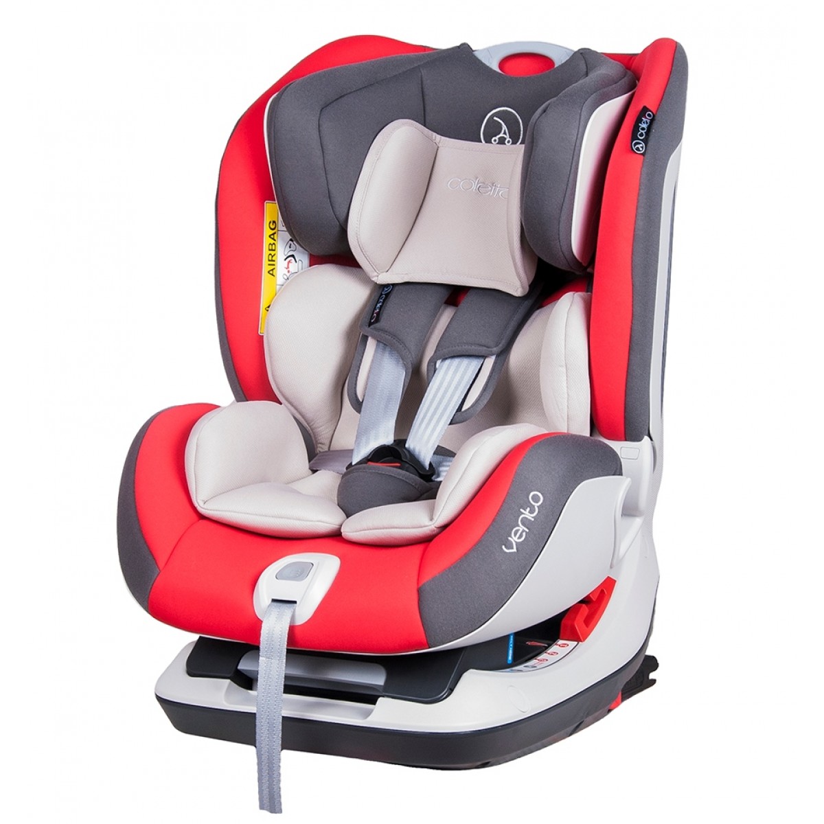 

Автокресло Coletto Vento группа 0+/1/2 (0-25 кг) с системой Isofix и SPS + ремень Top Therher Красный/Серый
