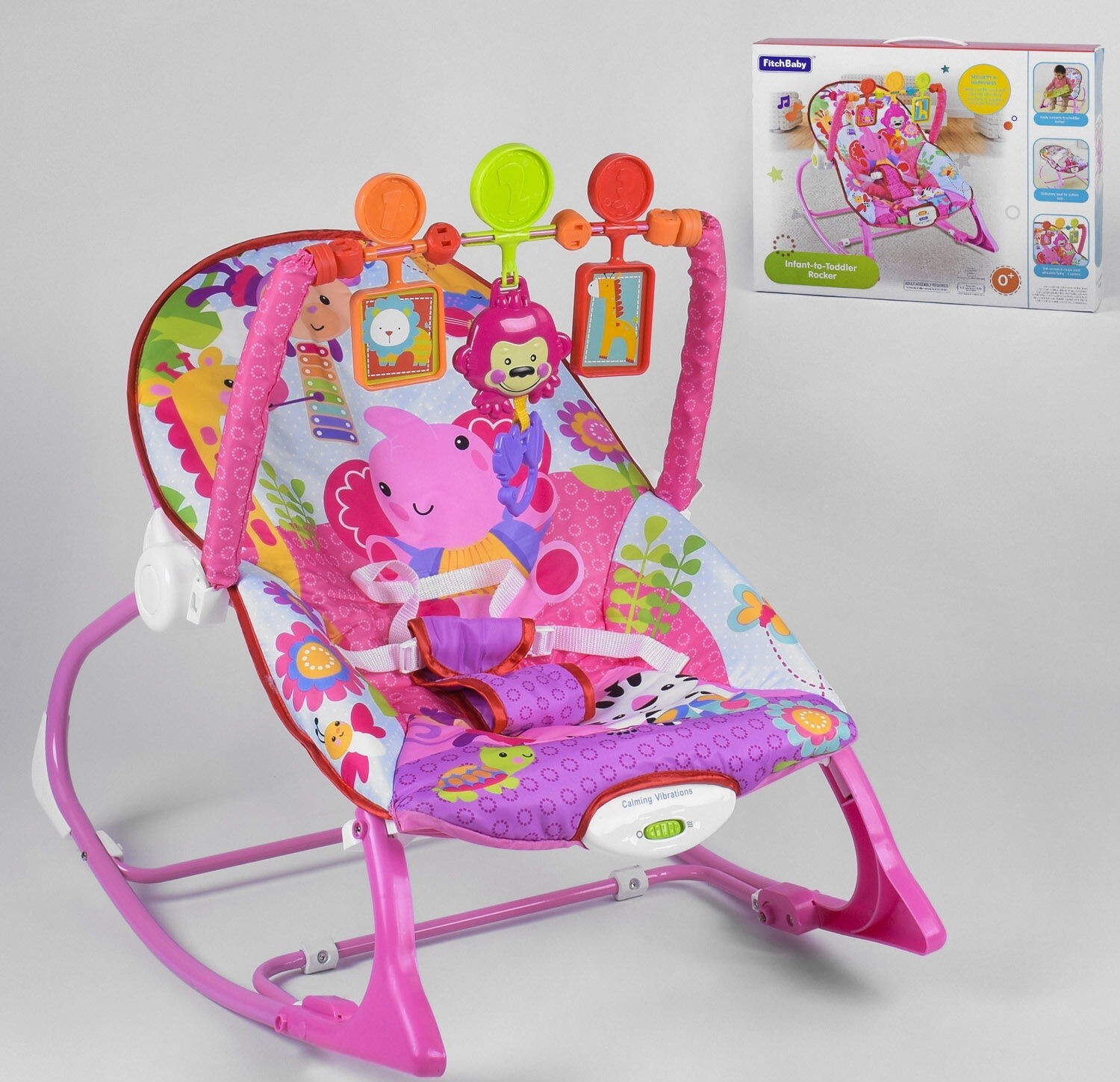

Детский шезлонг-качалка Fitch Baby 8617 3 игрушки музыка вибрация