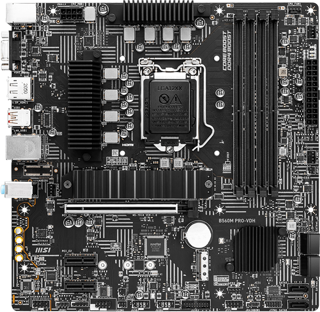 

Материнская плата MSI B560M Pro-VDH (s1200, Intel B560, PCI-Ex16)