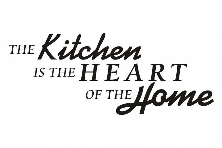 

Наклейка для интерьера The kitchen is the heart ... 100 х 50 см черный цвет Naklejkolandia Oracal (F-34)