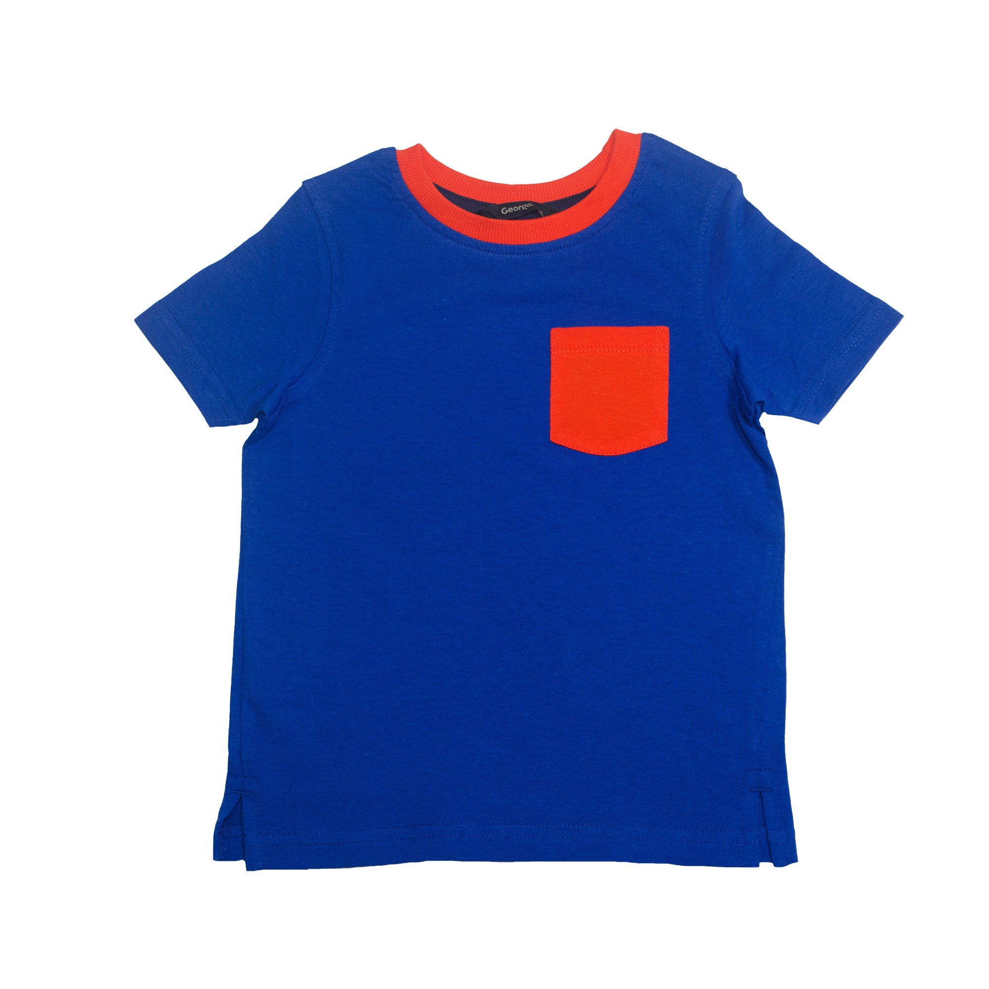 

Футболка с коротким рукавом для мальчика ( 1 шт ) George синяя с красным карманом 1.5-2 года (86-92 см) 1110