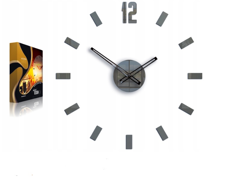 

Настенные часы Modern Clock 3D Diy серые диаметр 50 см