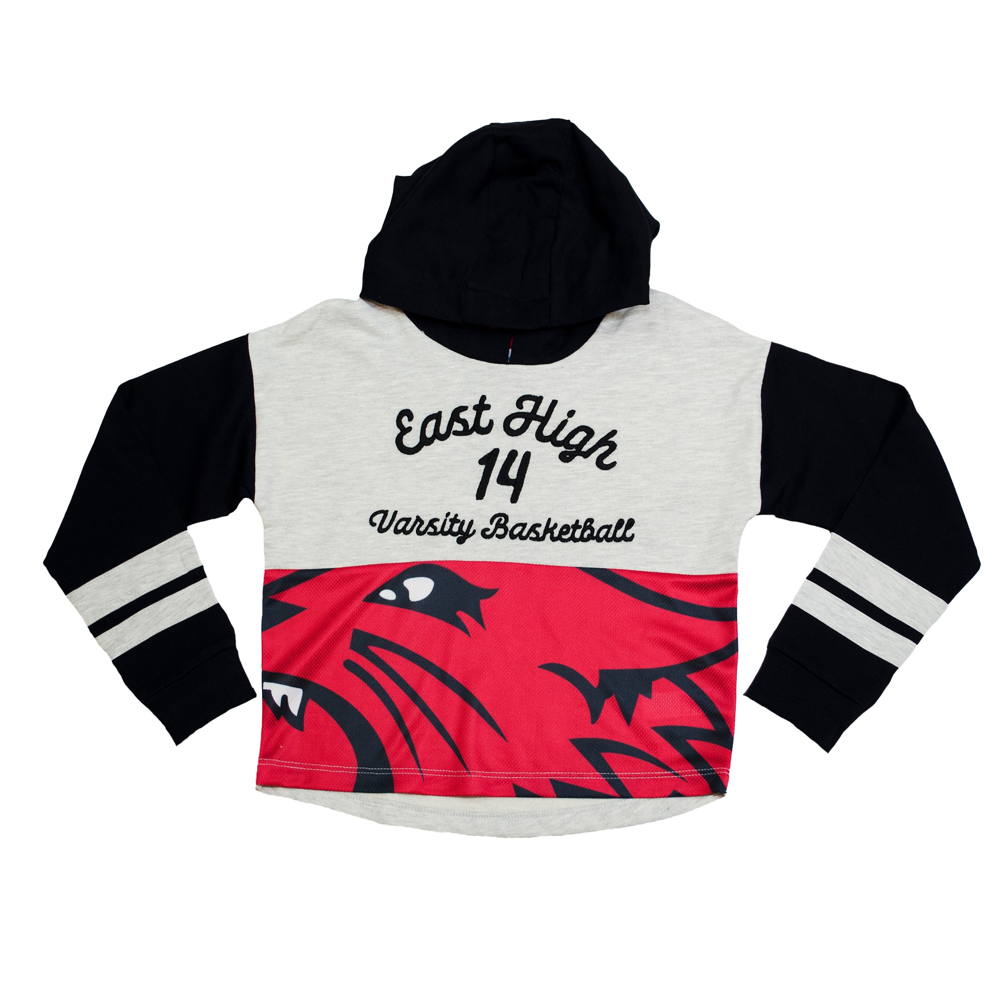 

Худи для девочки ( 1 шт ) George бело-красное с чёрными рукавами и капюшоном 9-10 лет (135-140см) 1171