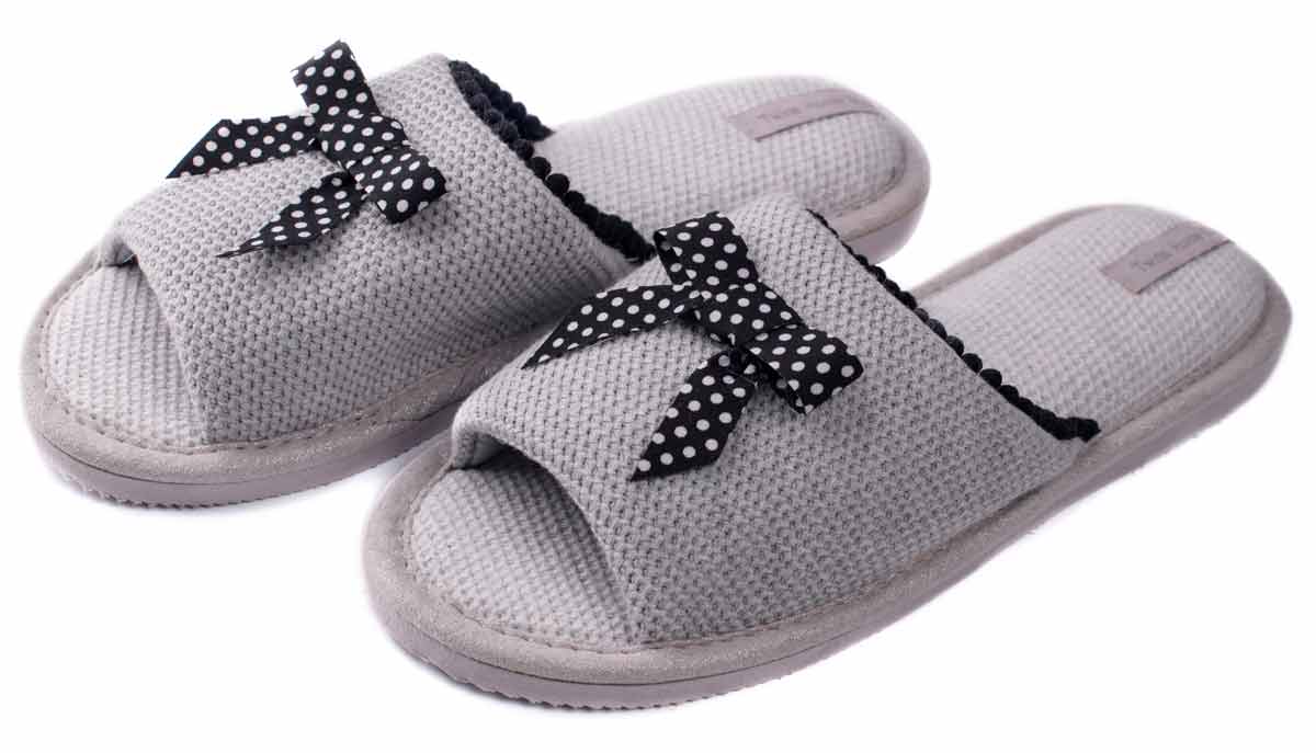 

Комнатные тапочки Twins Твинс женские HS-VL Бант в горох, серые, р.40 (5541)