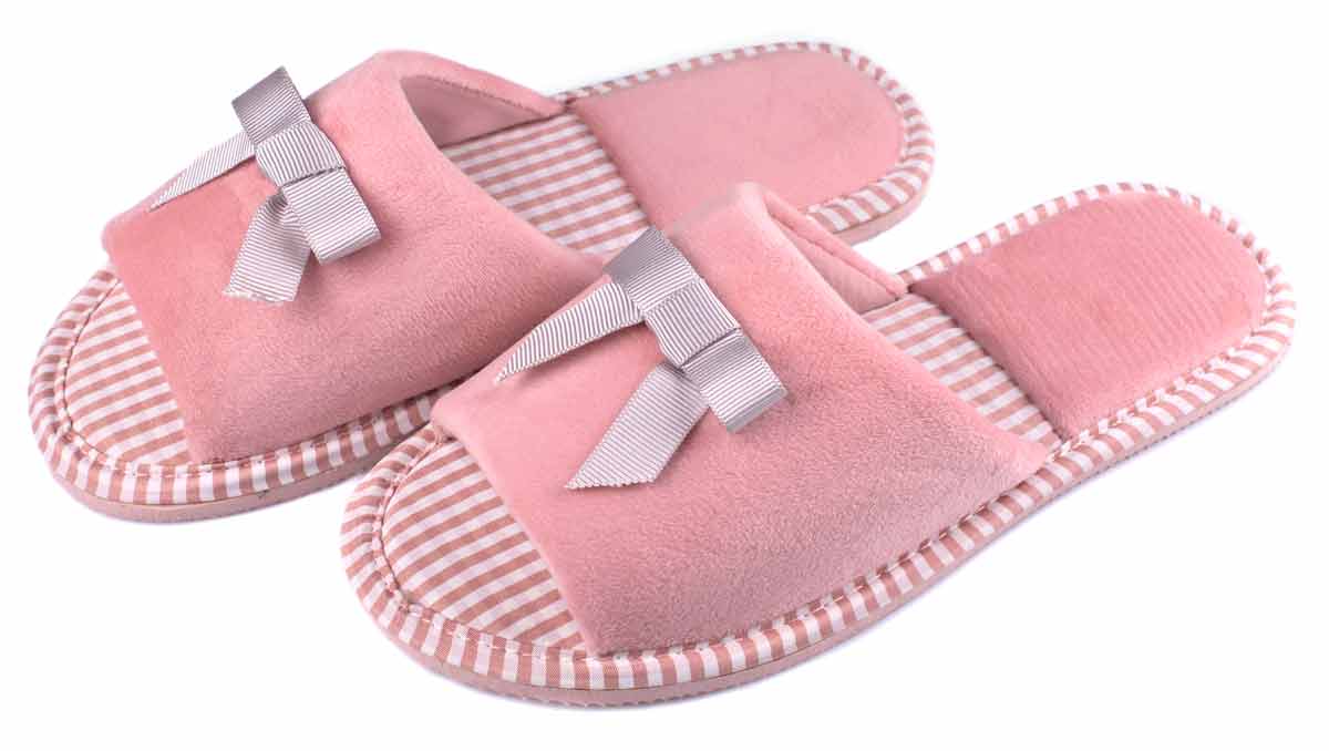 

Комнатные тапочки Twins Твинс женские HS-VL велюр в клетку персиковые, р.36/37 (5608)