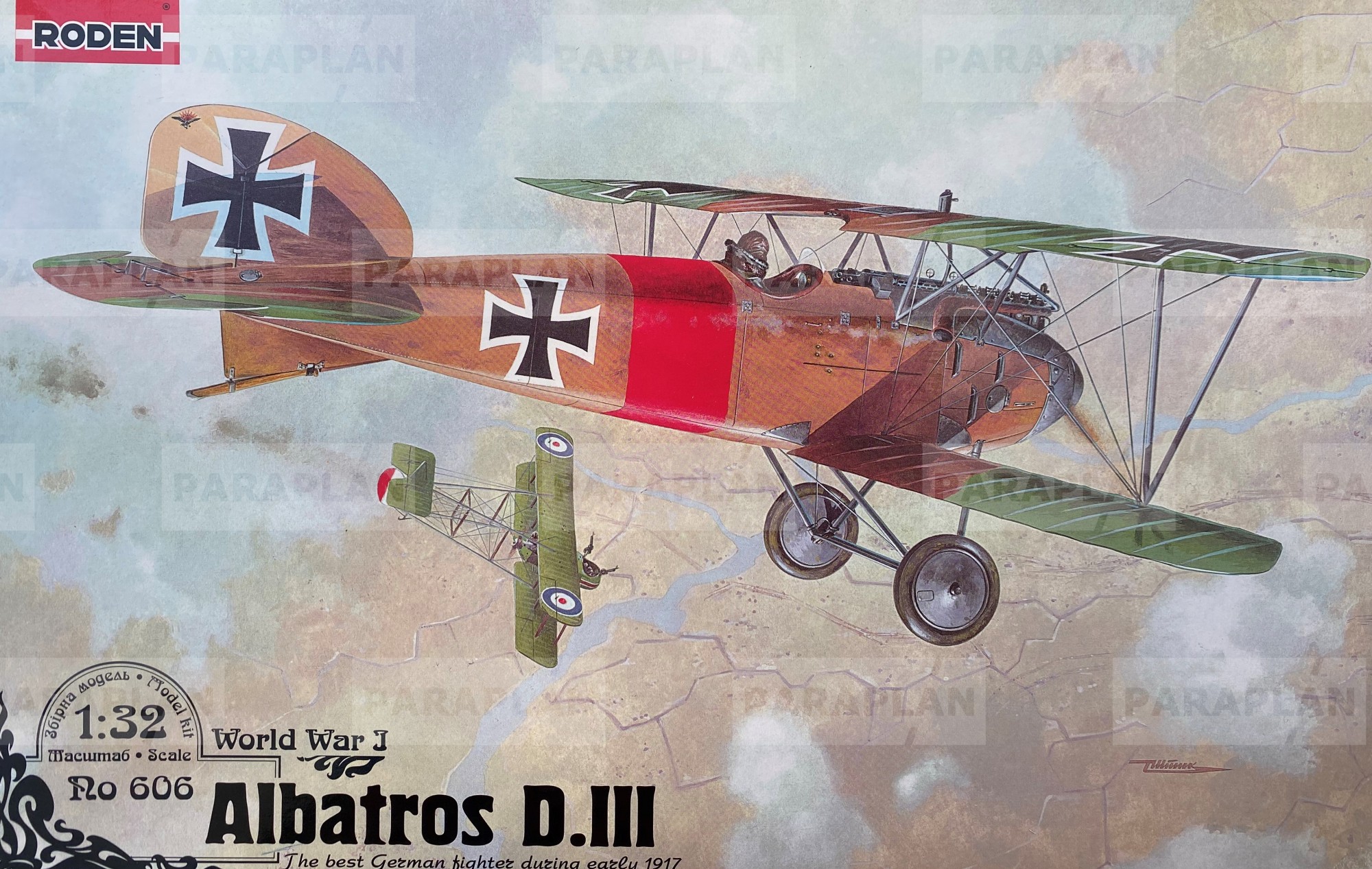 

Сборная модель RODEN 606 немецкого истребителя Albatros D.III