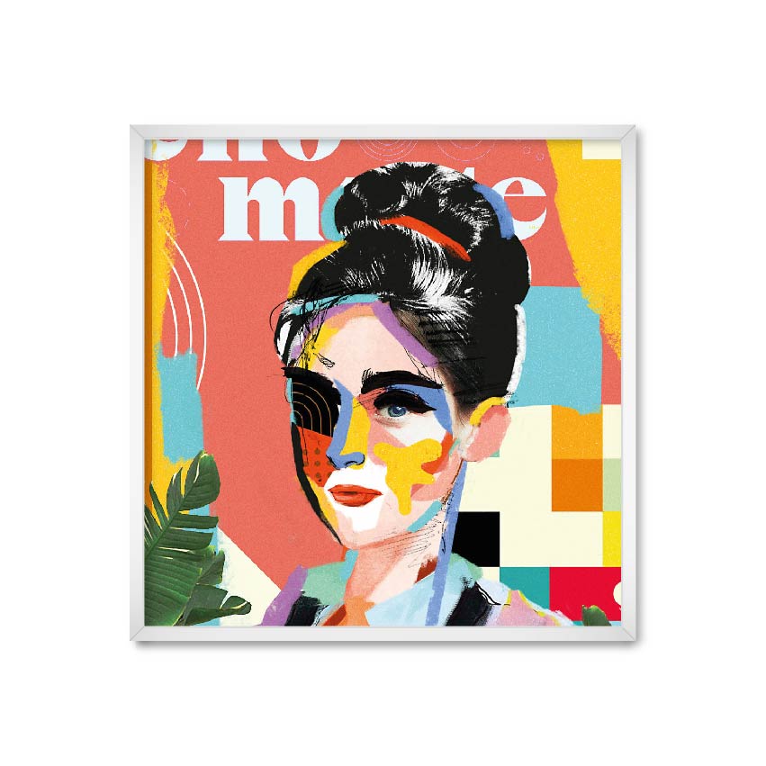 

Постер "Color art girl" без стекла 45 x 45 см в белой рамке
